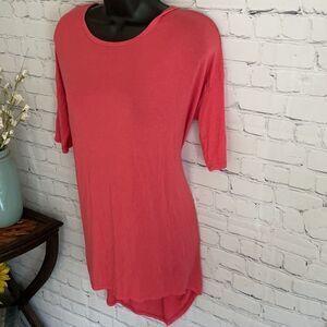 LuLaRoe Irma Coral Colored Tunic Top Shirt